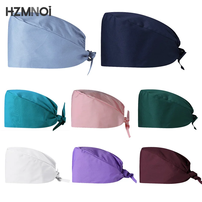 

Solid Color Unisex Nurse Cap Dentist Beauty Salon Pet Shop High Quality Surgeon Sweat-absorbent Stretch Cotton Scrub