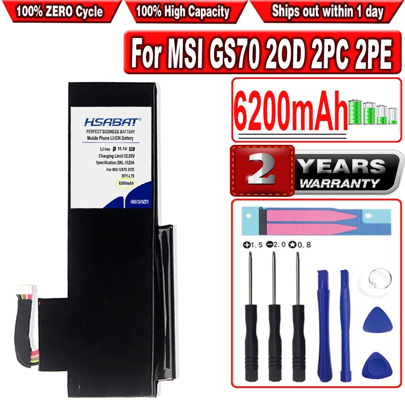 HSABAT 6200 мА/ч BTY-L76 Батарея для MSI GS70 2OD из 2 предметов 2PE 2QC 2QD 2QE GS72 MS-1771 MS-1772 MS-1773 MS-1774 MEDION