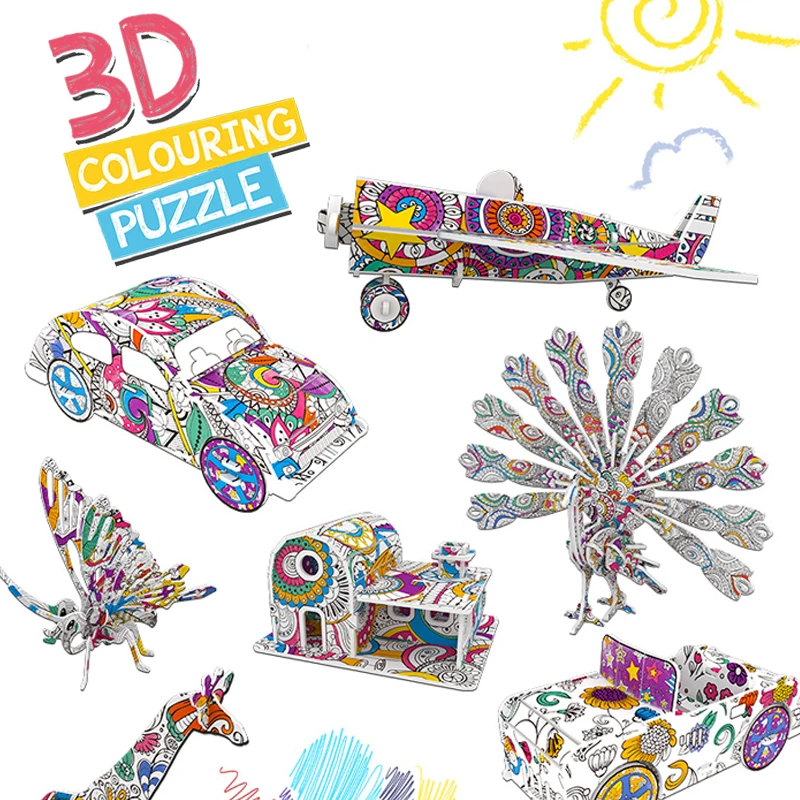 3D пазлы картина граффити пейзаж игрушки для детей детские игры набор