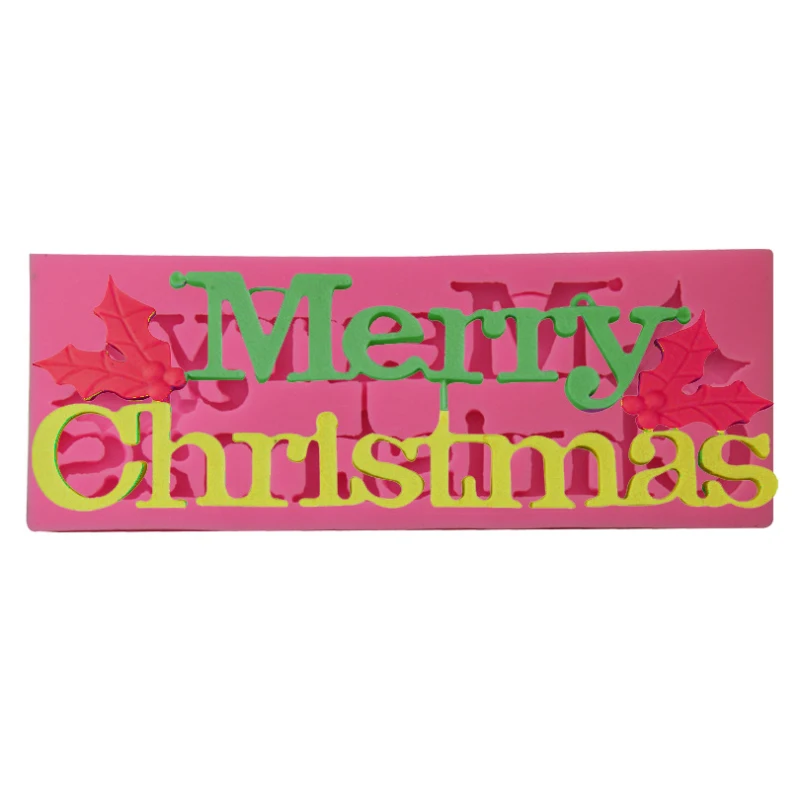 Силиконовая форма для помадки с надписью Merry Christmas DIY формы украшения торта