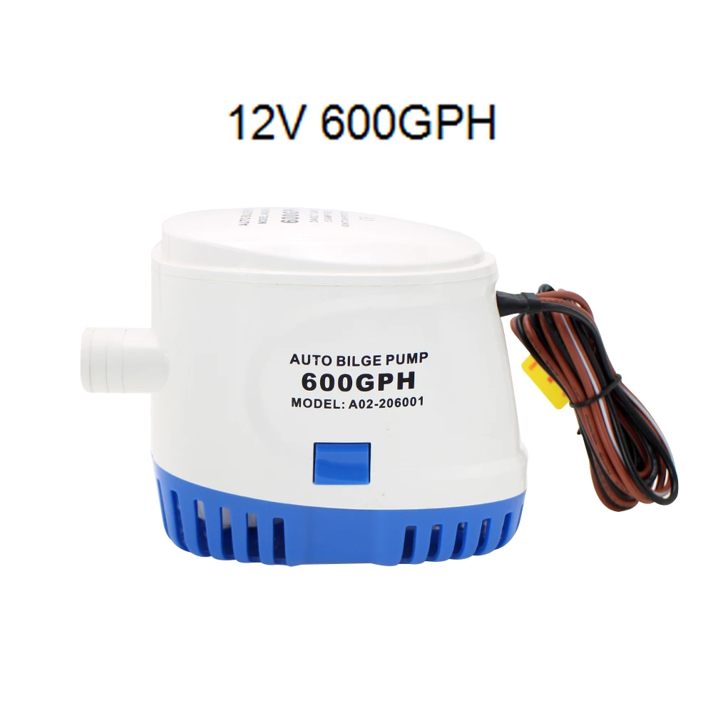 AC/DC 12 V/24 V 600/750/1100 GPH автоматические Трюмные насосы насос водяного насоса для погружной Лодки Электрический насос для лодки - Напряжение: 600GPH 12V