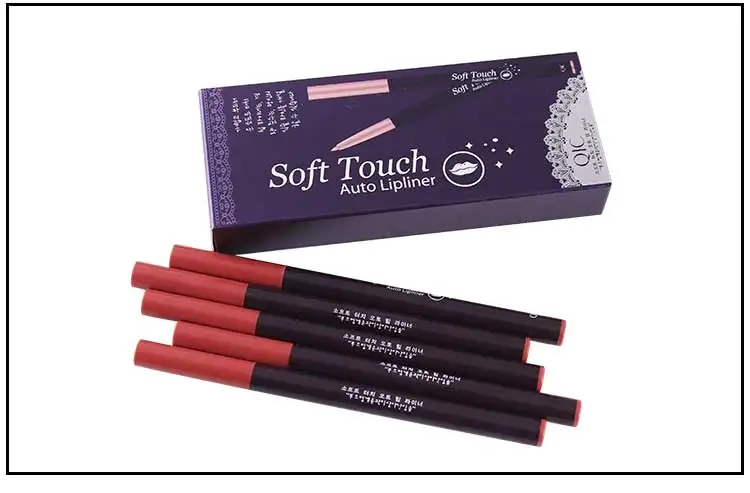 Гладкий 6-цветный яркий карандаш для макияжа губ легко носить долговечный