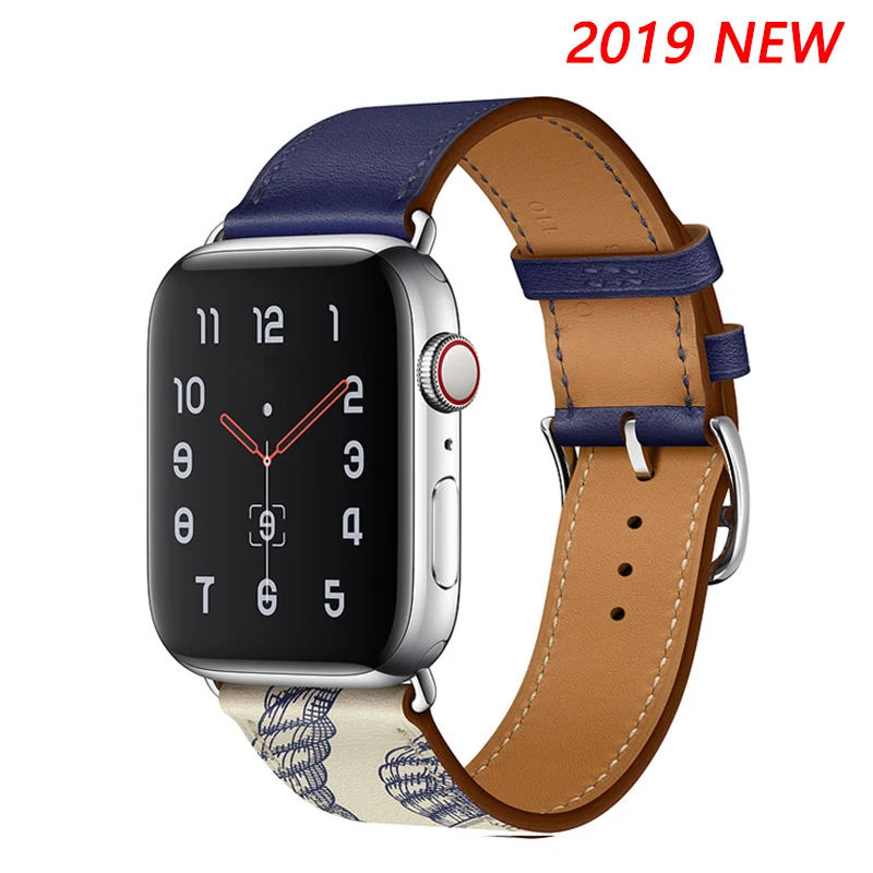 Concrete Ink Кожаный ремешок для apple watch 4 ремешка 44 мм iwatch 42 мм 40 мм correa 38 мм pulseir браслет ремешок для apple watch 5 4/3/2 - Цвет ремешка: Concrete Ink