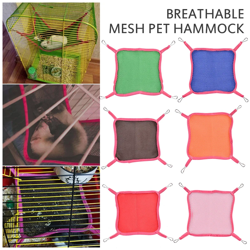 6 Colors Summer Breathable Mesh Hamster Squirrel Sugar Glider Rabbit Snake Parrot Ferret Otter Hammock Small Pet Swing | Дом и сад