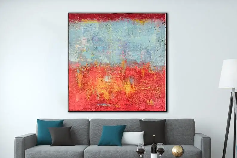 

Красная живопись абстрактная живопись холст оригинальная синяя живопись Современная Абстрактная живопись оригинальная абстрактная Совре...