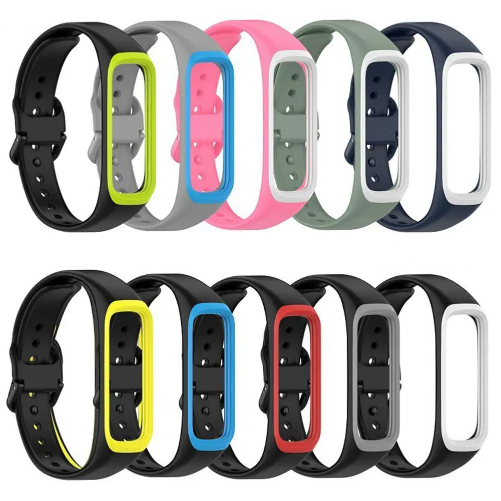 

R220 For Samsung Galaxy Fit2 Silicone Watch Strap Breathable Sweat-proof Sports Watch Band with Movement Frame Accessories