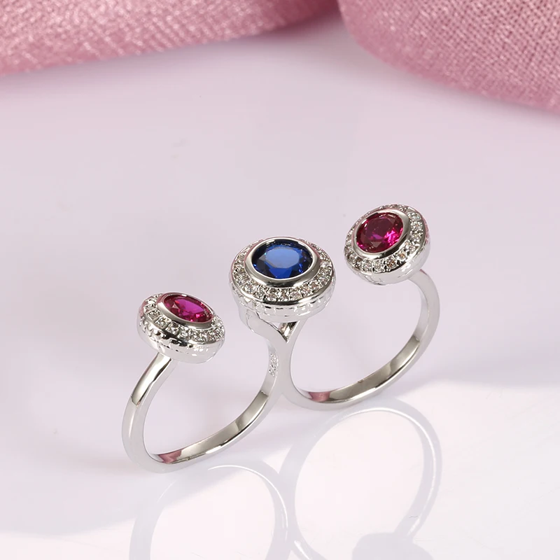 Кольца Kinel в стиле бохо с тибетским серебром обручальные кольца двумя пальцами