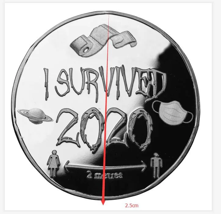 

vintage Women Necklaces I SURVIVED 2020 Commemorative Coin Necklace Memories Of The Past Gift Souvenir collares para mujer