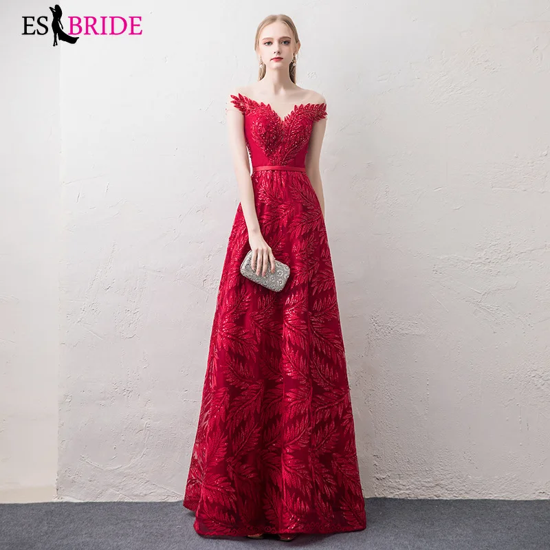 Вечернее платье с коротким рукавом длинное 2019 кружевной аппликацией для женщин