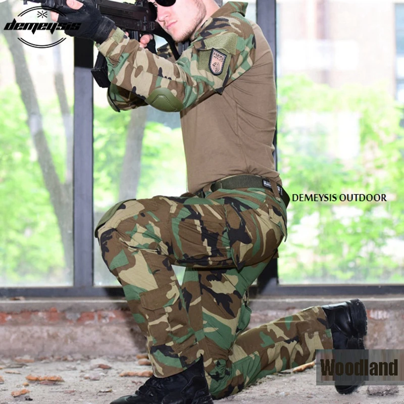 Камуфляжная армейская Униформа С Длинным Рукавом Военный Камуфляжный Airsoft костюм для пейнтбола тактический охотничий боевой армейский CS Одежда