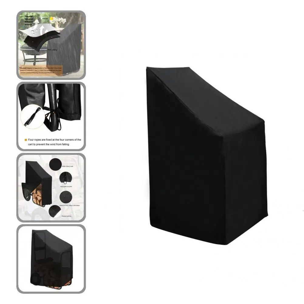 

Solid Oxford Cloth Waterproof Zipper Closure Design Firewood Cart Cover Outdoor Log Cart Cover for Yard