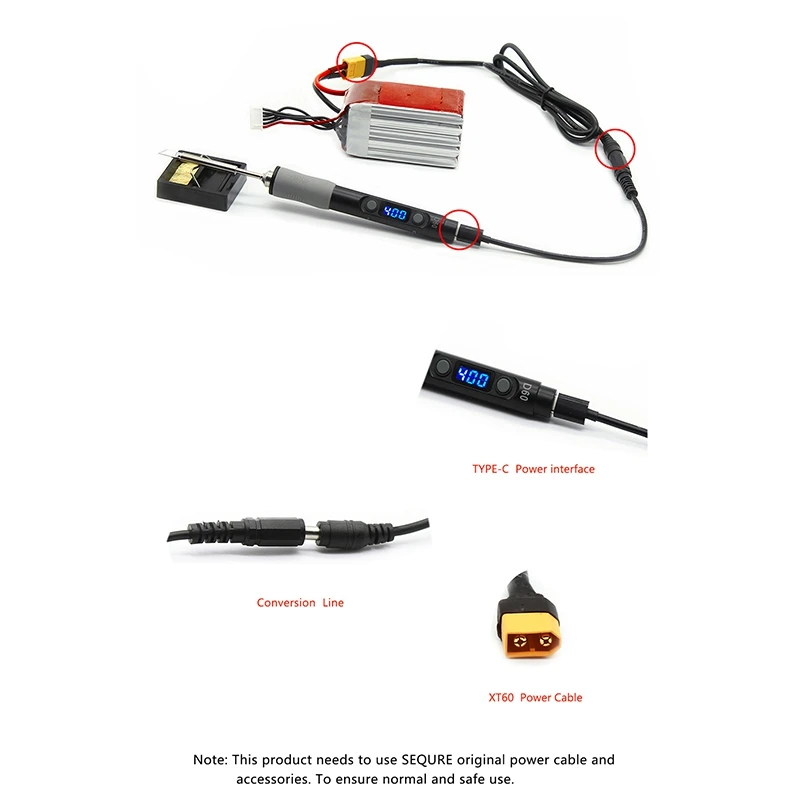 

SQ-D60 SQ-001 Electric Soldering Iron Head 12-24V Digital Display MINI Portable Intelligent Constant Temperature Tool