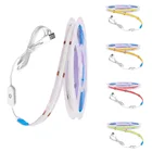 Диммируемая Светодиодная лента с сенсорным экраном FCOB, 5 В, USB, высокая плотность, без пятен, гибкая лента, веревочная лампа RA90 320, светодиодсветодиодный sm COB Light ing