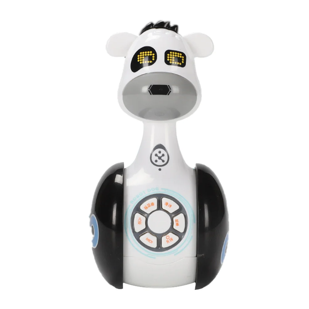 

Adorable Tumbler Doll Tumbler Gift Kids Plaything (Robot Dog, White, Black)