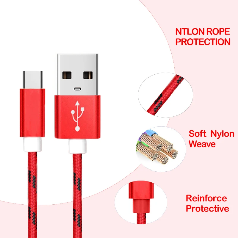 Хороший кабель USB Type C 3A для Samsung Xiaomi Redmi Note 7 Mi 9t шнур быстрой зарядки зарядное