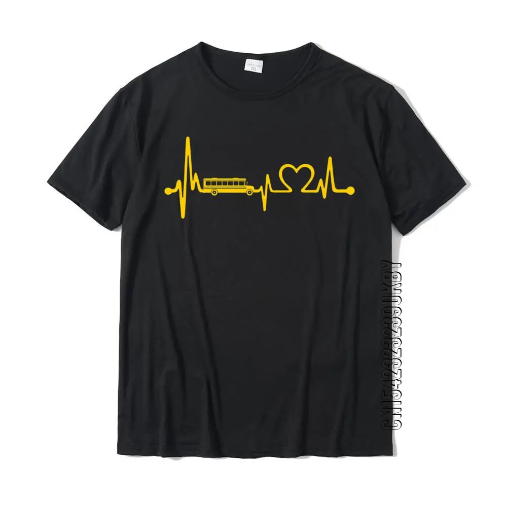 

Funny School Bus Driver Gift Love School Bus Heartbeat Premium T-Shirt Casual T Shirt For Men Cotton Tops & Tees Design Rife