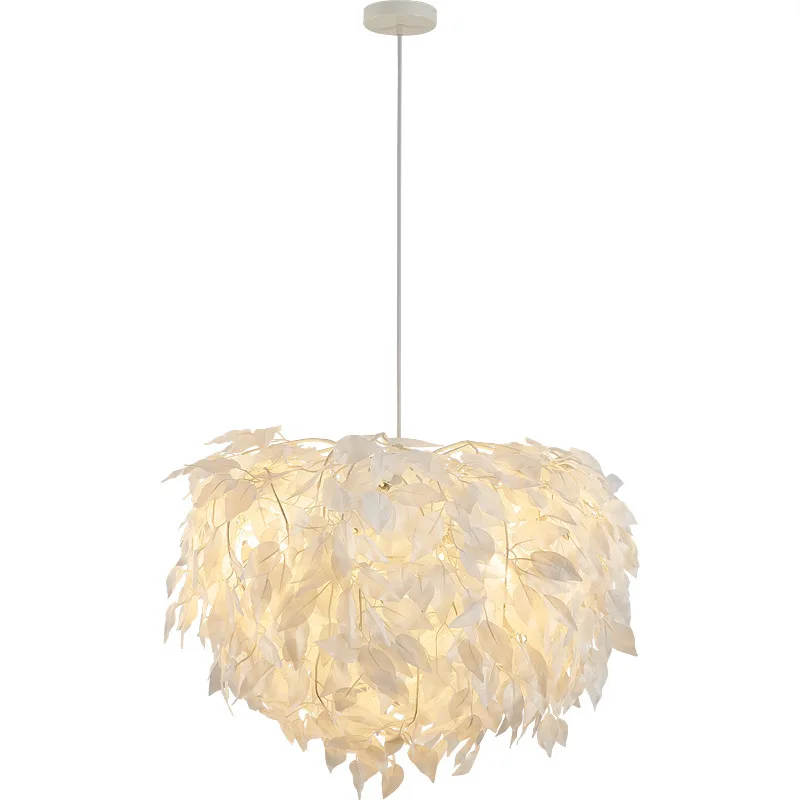 Nordic Bedroom Pendant Light Fixtures Romantic Leaves Creative Personality Hanging Lamp Bar Living Dining Room | Освещение