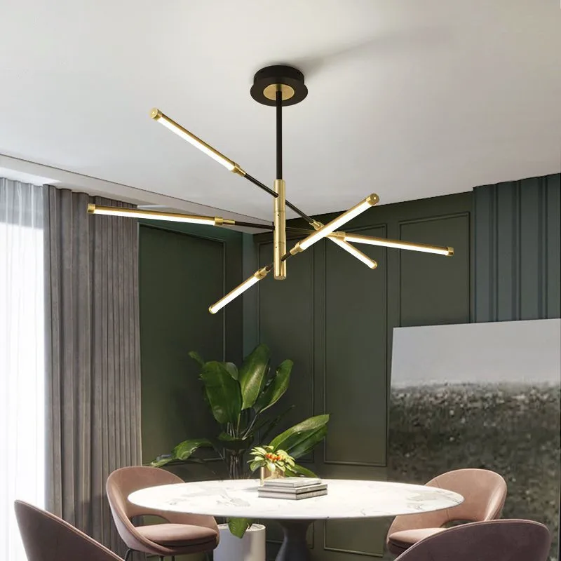 Черная современная светодиодная Люстра для гостиной спальни люстры с акриловым