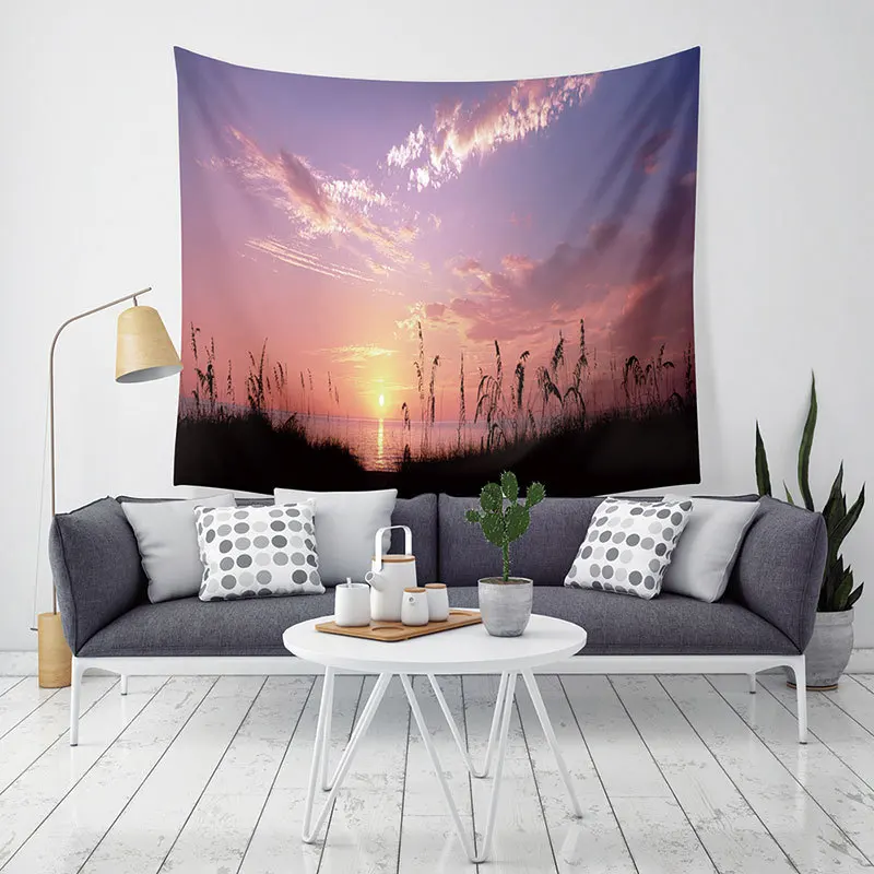 

Yaapeet 1pc Polyester Sunset Printed Wall Tapestry Living Room Landscape Pattern Hanging Tapestry High-Quality Pretty Wall Decor