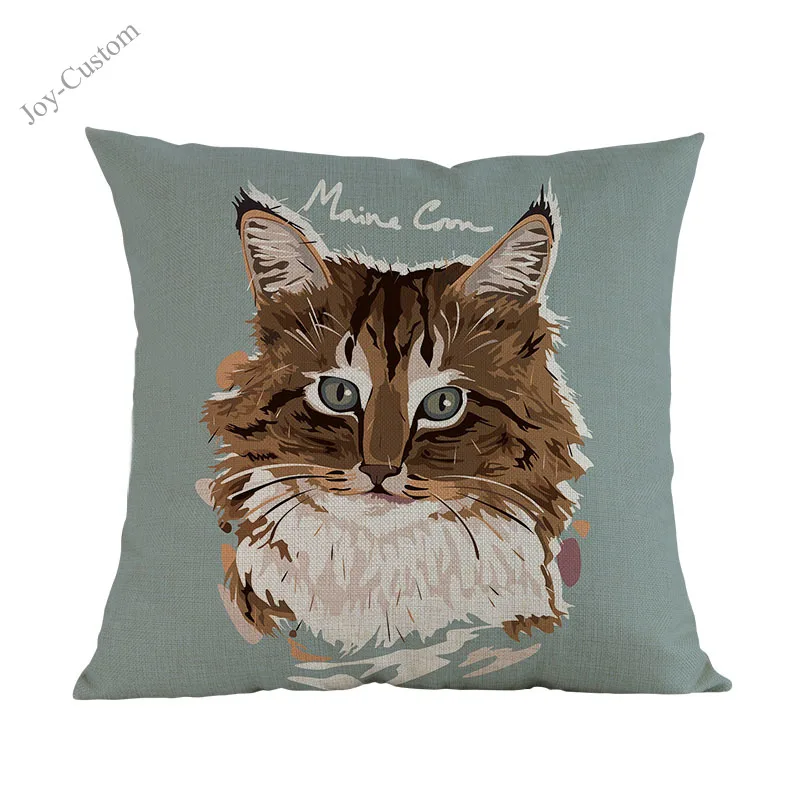 Милые животные котенок кошка сиамский персидский Мейн-кун короткошерстный бязь