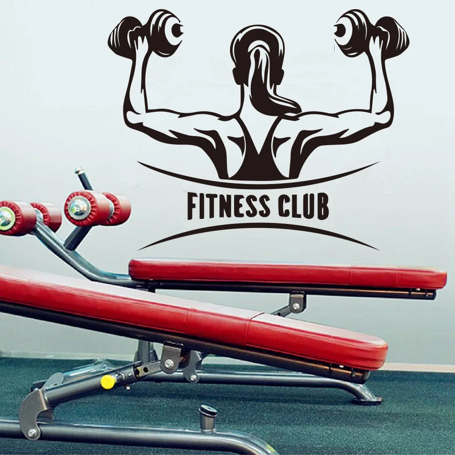 Creative GYM Fitness Club Wall Sticker for Gym decoration Exercise Sport Decal Decor girls BAR murals wallpaper|wall sticker|stickers forstickers
