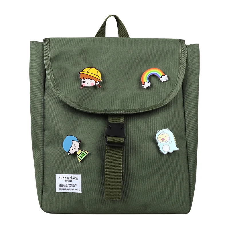 Children Backpack for Girls Boys Cute Cartoon Badge Personality Flip Small Primary School Backpack Baby Kindergarten Schoolbag