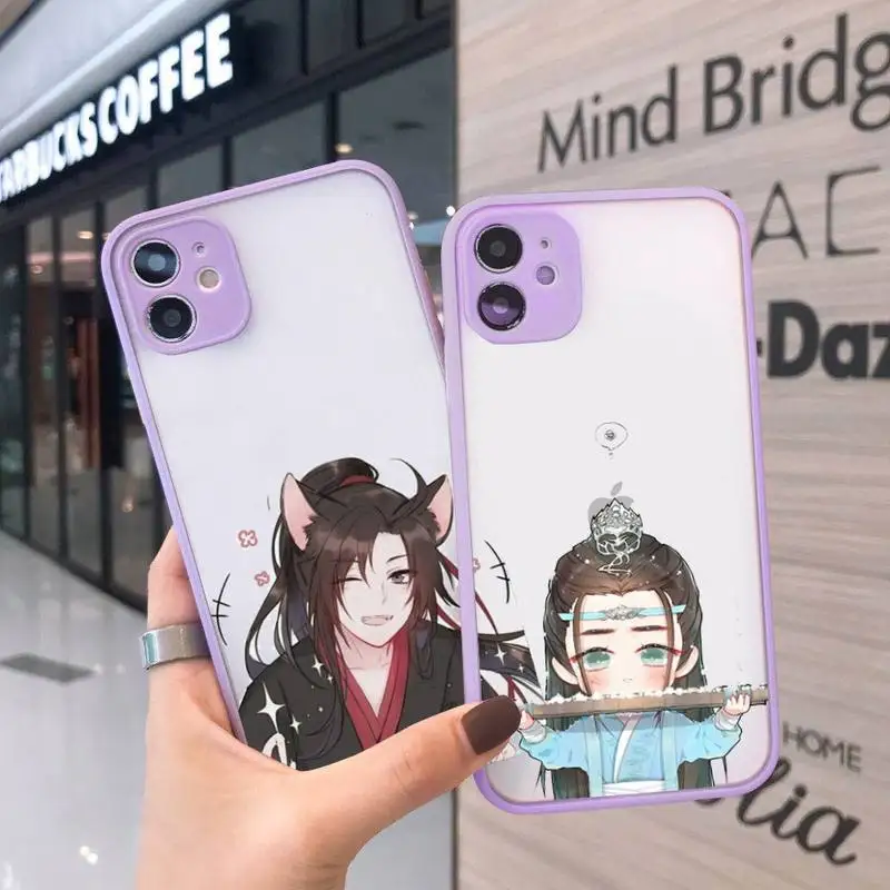 

Grandmaster Mo Dao Zu Shi MDZS Phone Case For iPhone 12 11 Mini Pro XR XS Max 7 8 Plus X Matte transparent Purple Back Cover