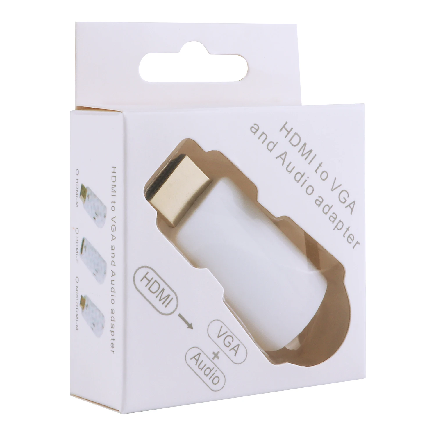 AMKLE HDMI в VGA Кабель-адаптер конвертер с аудио 3,5 мм Jack кабель HD 1080P для Xbox X360 PS3 PS4 ПК ноутбук ТВ коробка проектор - Цвет: White