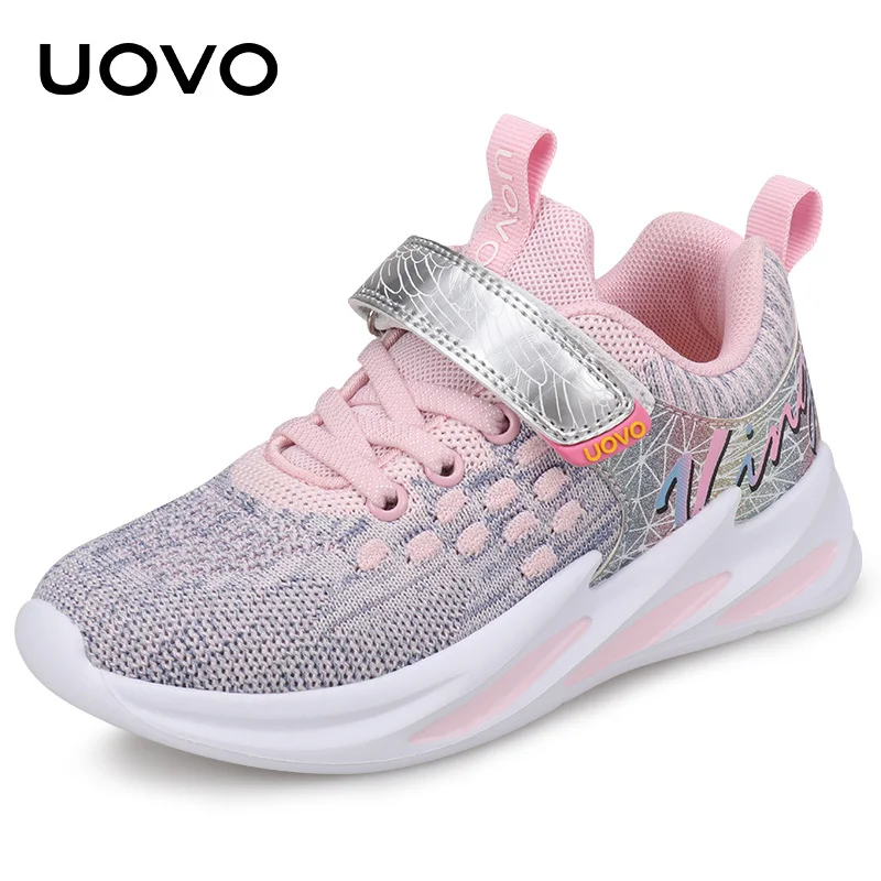 Pink UOVO/Детская спортивная обувь; кроссовки для девочек; коллекция года; сезон осень; детская дышащая сетчатая обувь; модные кроссовки для девочек;#27-35 - Цвет: Pink