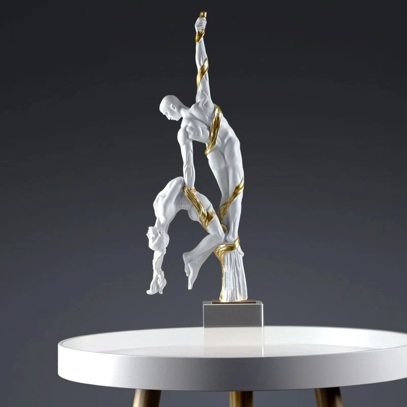 Художественная смола пара акробатиков скульптура кристальная основа для