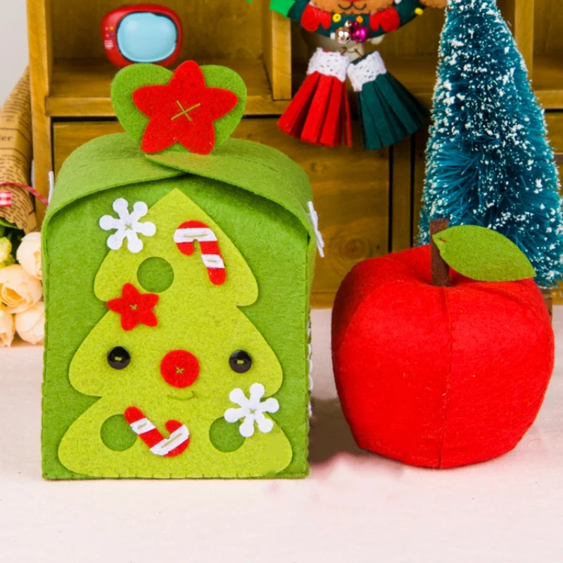 Christmas Eve Apple Box Non-woven Xmas Handmade Cloth Decoration DIY Material Kit | Дом и сад