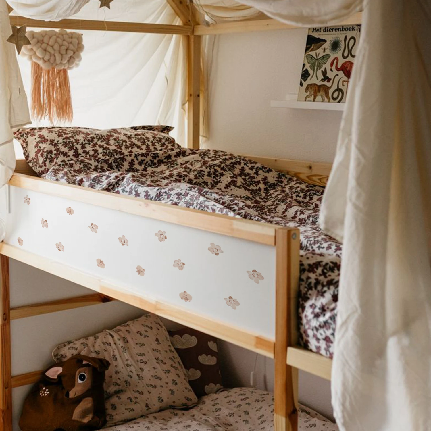 Настенные стикеры в стиле бохо с цветами для детской комнаты девочек и мальчиков