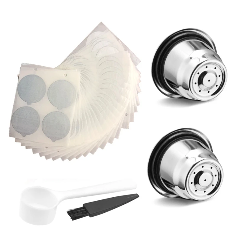 

Многоразовая кофейная капсула для фильтра Nespresso из нержавеющей стали с крышкой из фольги, капсула для эспрессо