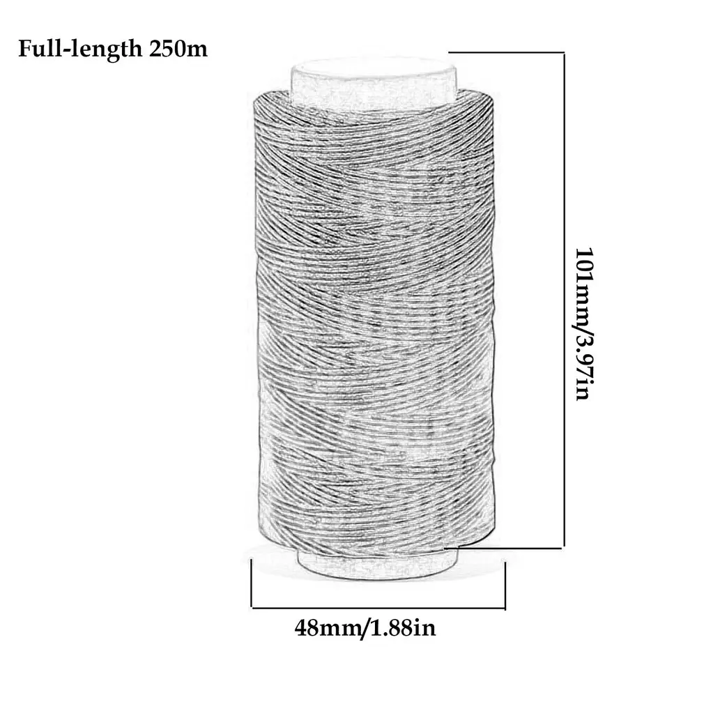 

250M 150D 0.8mm Flat Waxed Sewing Line thickness Waxed Thread for Leather waxed Cord for Leather Craft Hand Stitching Thread