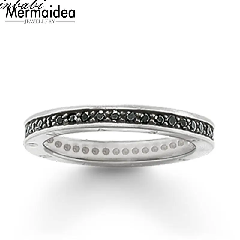 Кольца с черной линией и серебряным покрытием модный подарок для женщин мужчин