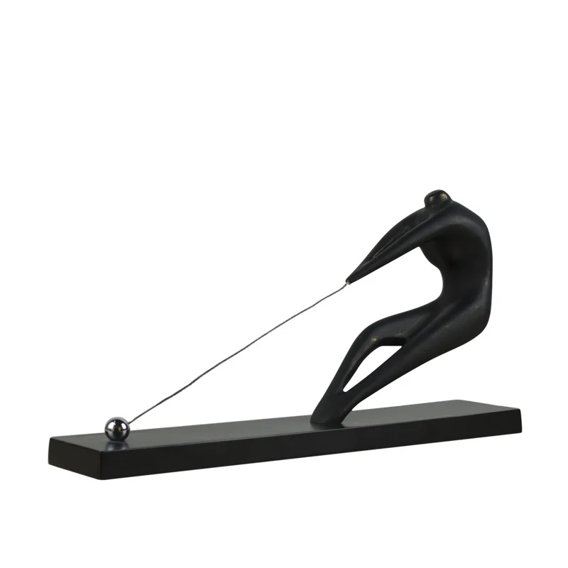 

Nordic creative sports figure ornaments black resin Hotel small sculpture soft ornaments