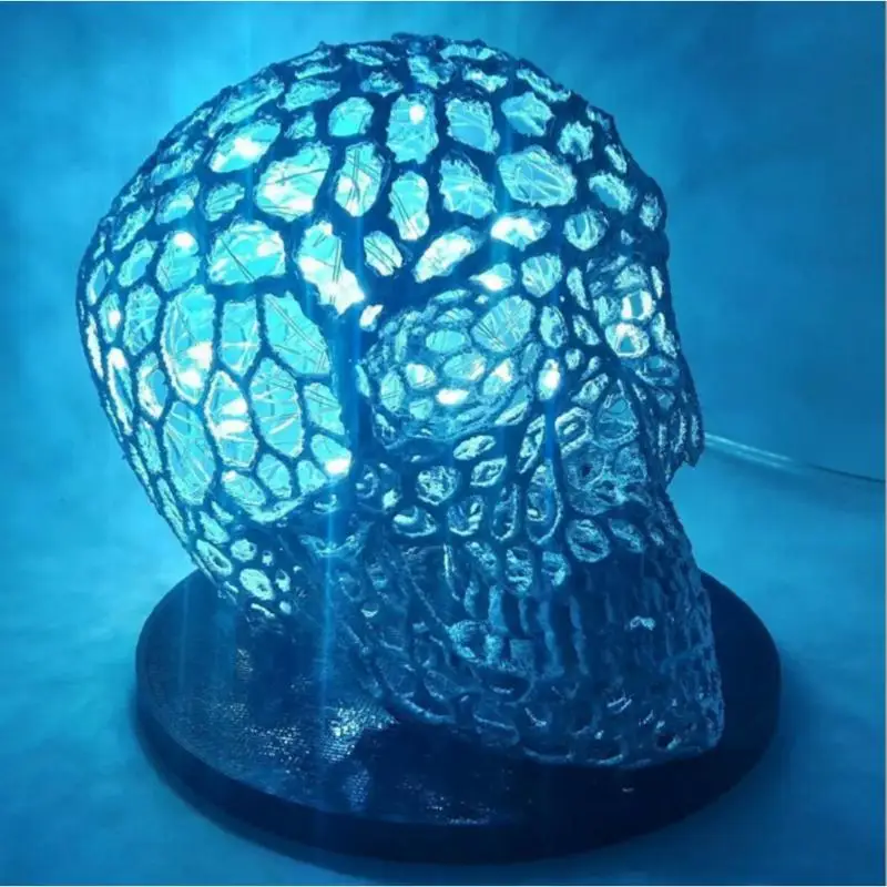 Horror Skull Hollow Lamp Vintage Artificial Head Headlight Lighting Art Decoration Halloween Ornament | Дом и сад