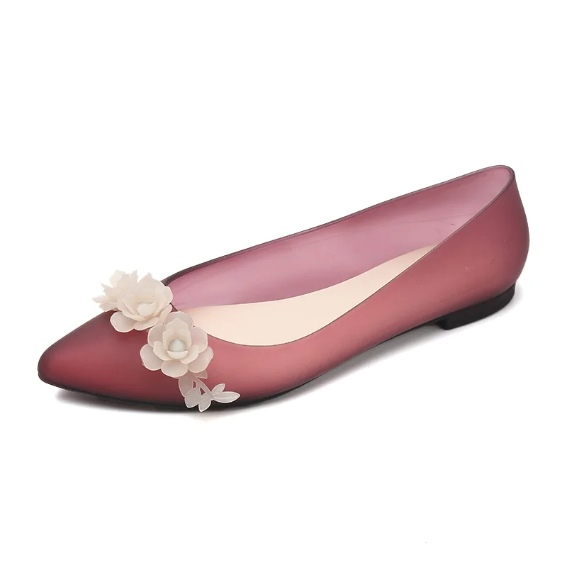 

Fashion Pointed Shallow Mouth Ladies Single Shoes Spring And Summer New Everyday All-Match Comfortable Flat Jelly Shoes