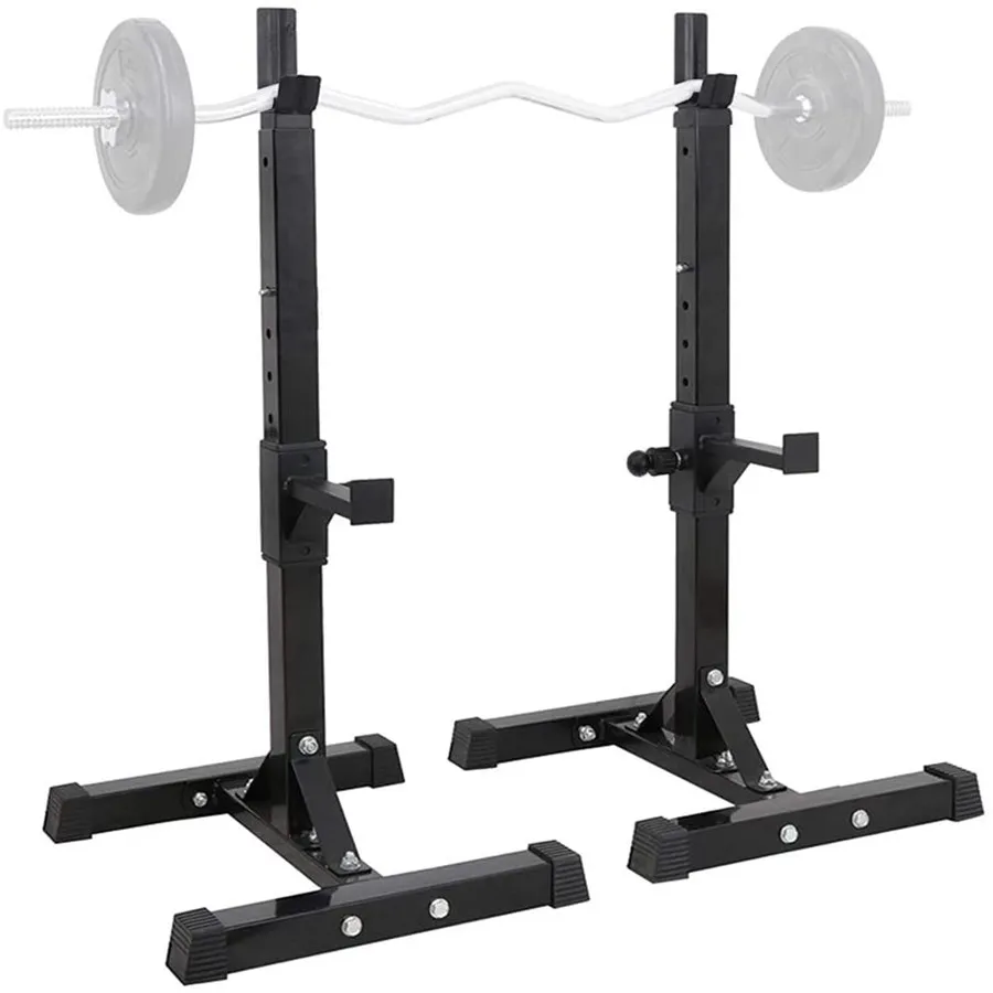 저렴한 조정 가능한 스쿼트 랙 튼튼한 스틸 스쿼트 바베큐 무료 벤치 프레스 스탠드 체육관/홈 체육관 휴대용 아령 랙 스탠드