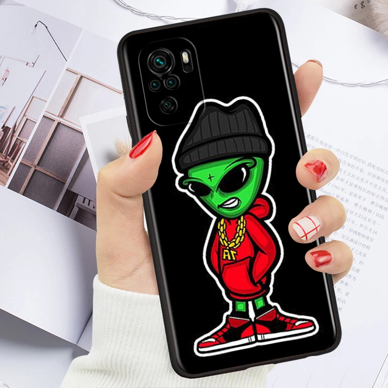 Модный силиконовый чехол с инопланетянином для Xiaomi Redmi Note 10S 10 9 9S 9T 8T 8 7 6 5 Pro Max 5A 4X 4