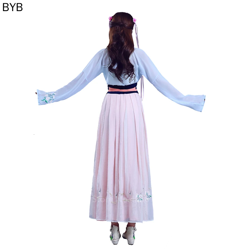 Традиционное китайское Новогоднее женское сказочное платье Hanfu народные