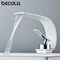 Becola Wholesale And Retail Deck Mount Waterfall Bathroom Basin Faucet Vanity Vessel Sinks Mixer Tap Cold And Hot Water Tap