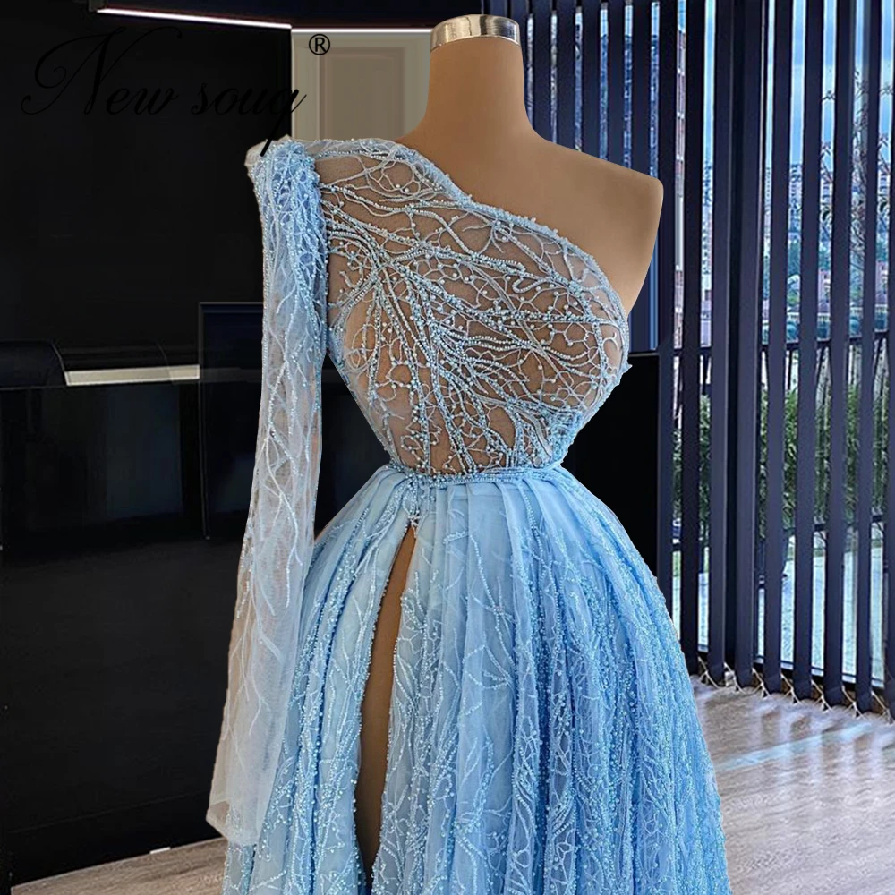 Turkish Arabic Beaded Celebrity Gowns Crystals Party Dress 2021