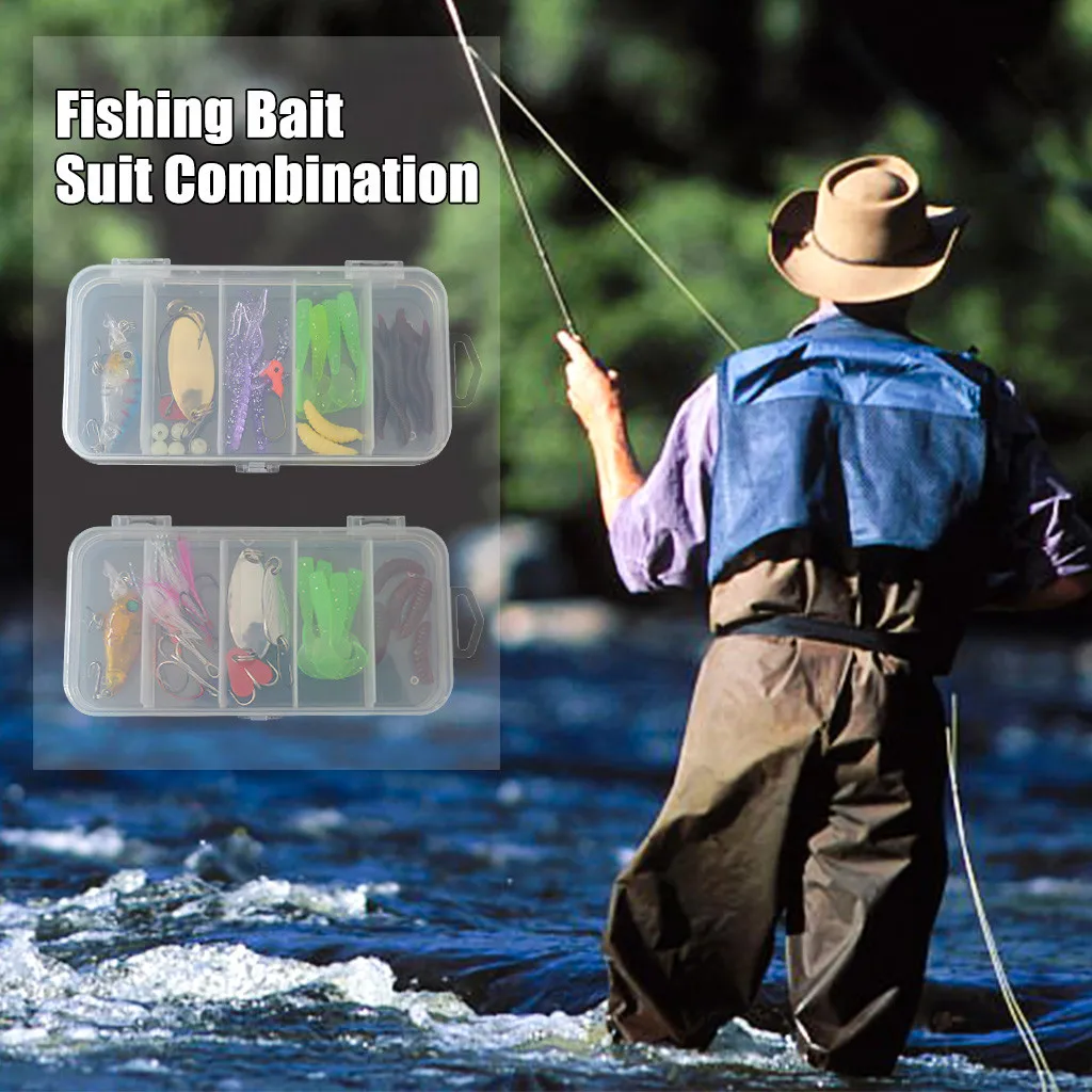 20/28 шт./компл. набор рыболовных приманок гольян Пилер ложка крючки в коробке