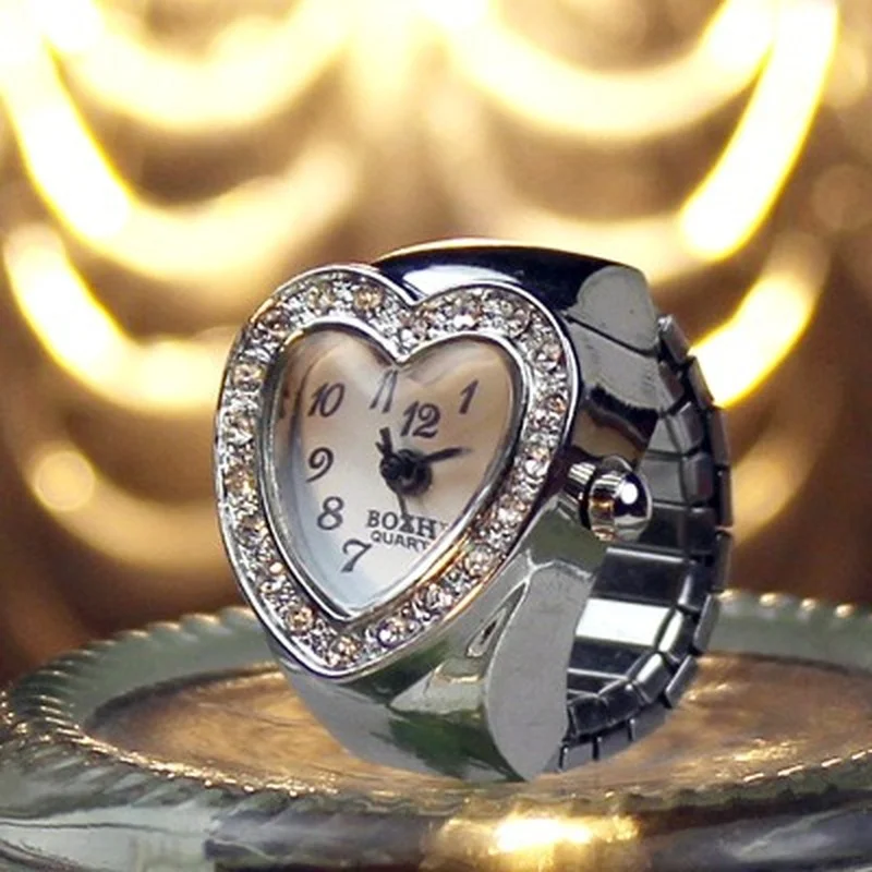 1 шт. Винтажные эластичные кварцевые кольца в форме сердца для мужчин и женщин |