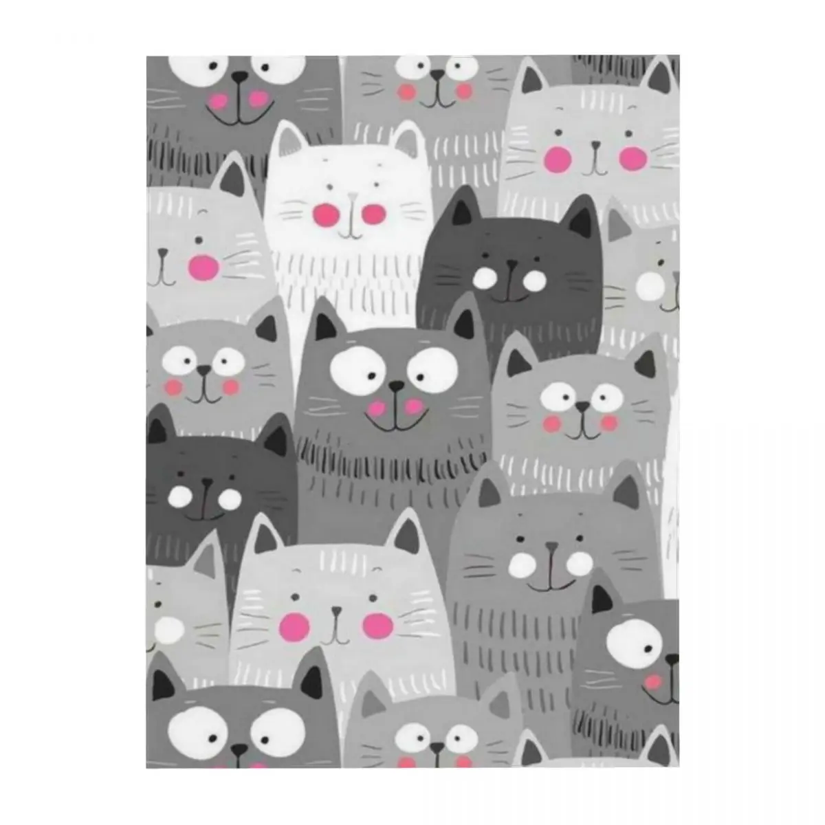 Картины многих милых кошек прямоугольная скатерть для журнального столика