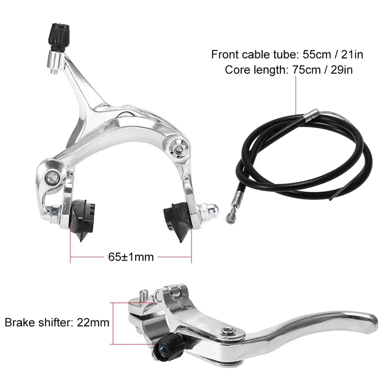 

Fixie Road Bike Cruiser Brake Set Bike Brake Kit Bike Caliper Brake Kit Side Pull Brake Set For Most Fixie Bike