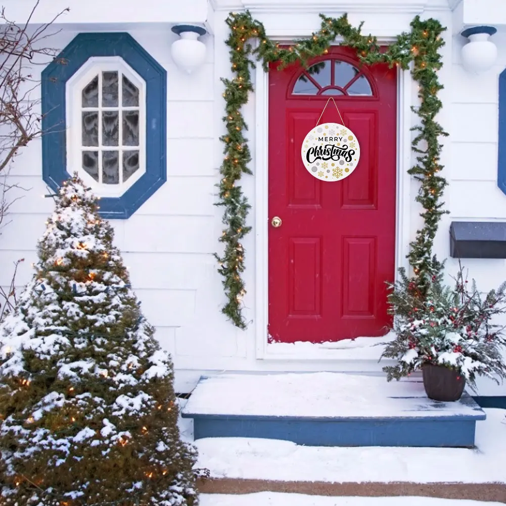 

Рождественские украшения, настенная подвесная доска, деревянная дверная тарелка, Цветные Волнистые точки для помещений и улицы, Декор, аксе...