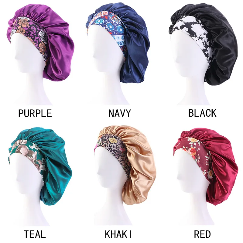 

Large print hair cap headband Satin headtie