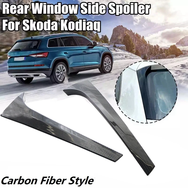 

1 Pair Vertical Rear Side Window Canard Spoiler Air Splitter for Skoda Kodiaq Carbon Fiber Style